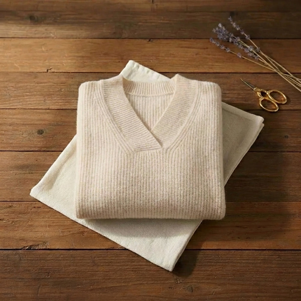 Miley | Ribbed V Neck Pullover Sweater