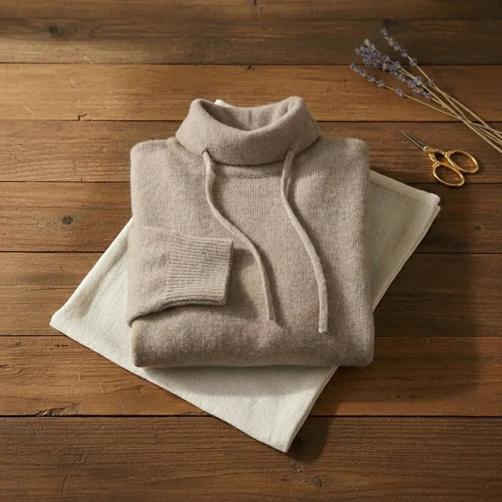 Tammy | Drawstring Cowl Neck Knit Sweater