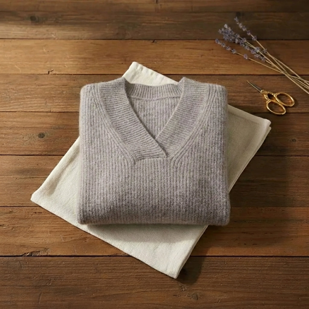 Ashley | V-Neck Ribbed Knit Sweater