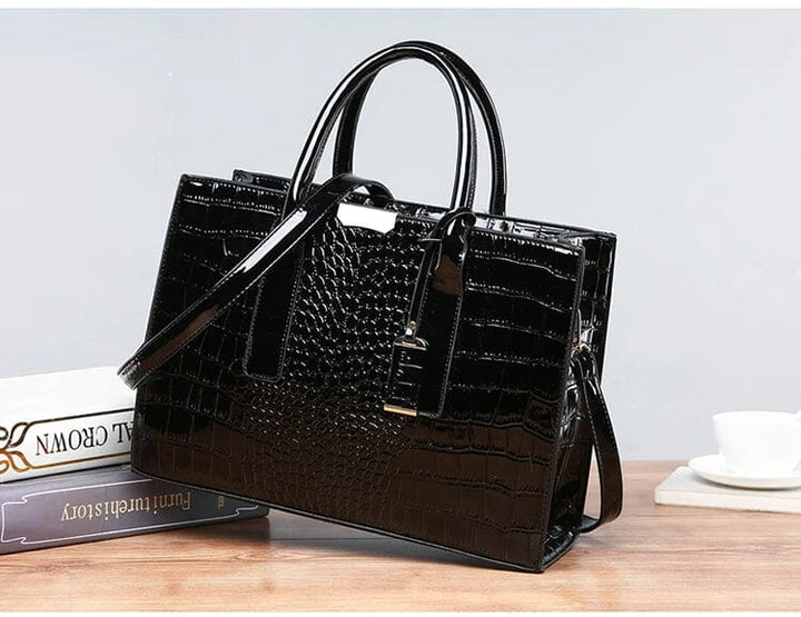 Aiyla | Crocodile-Print Leather Handbag