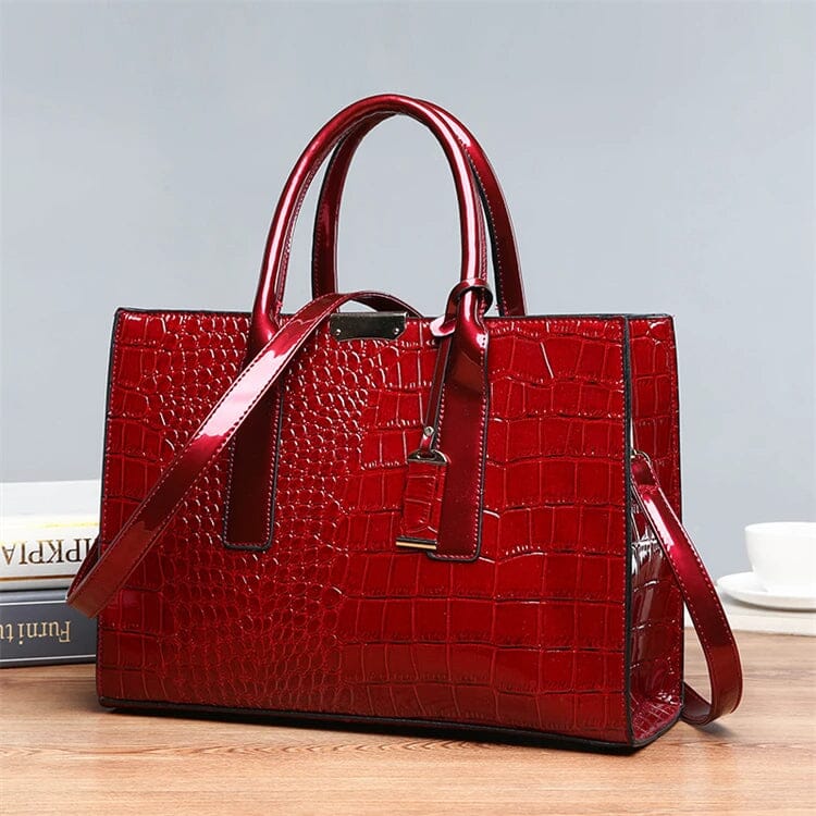 Aiyla | Crocodile-Print Leather Handbag