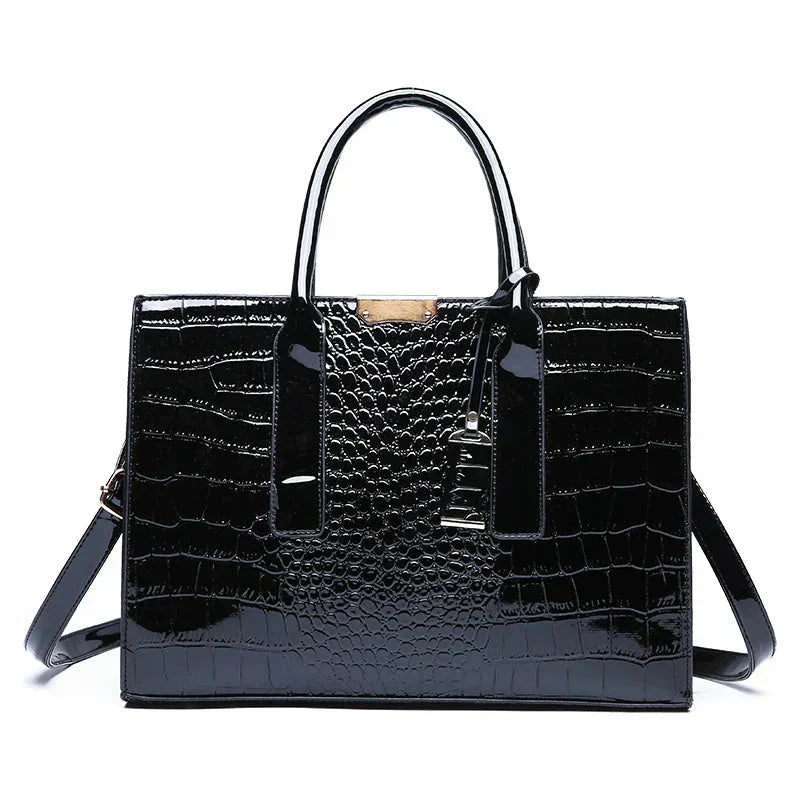 Aiyla | Crocodile-Print Leather Handbag