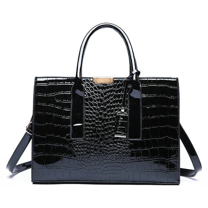 Aiyla | Crocodile-Print Leather Handbag