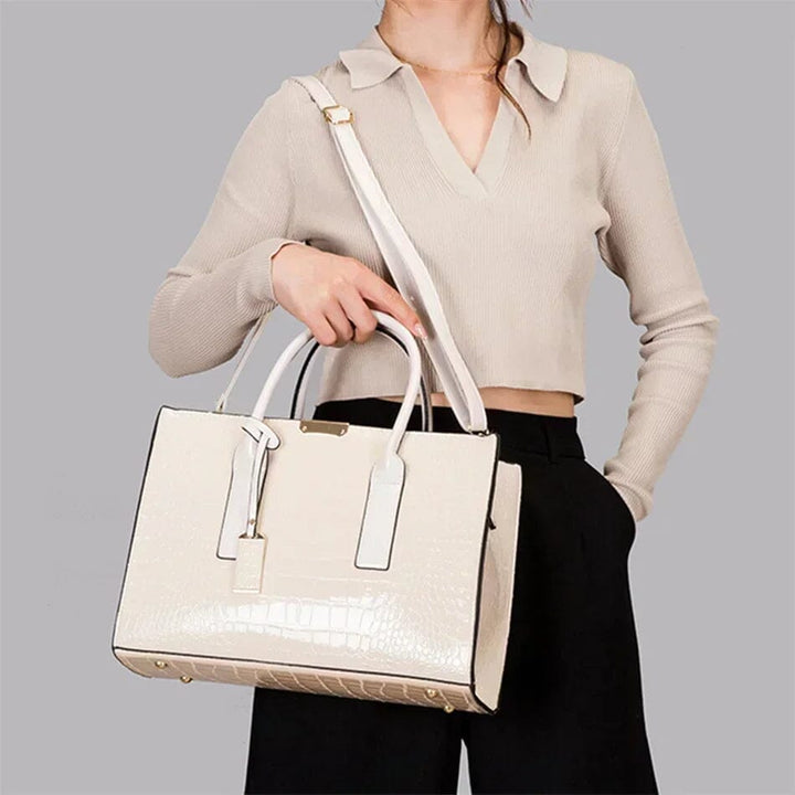 Aiyla | Crocodile-Print Leather Handbag