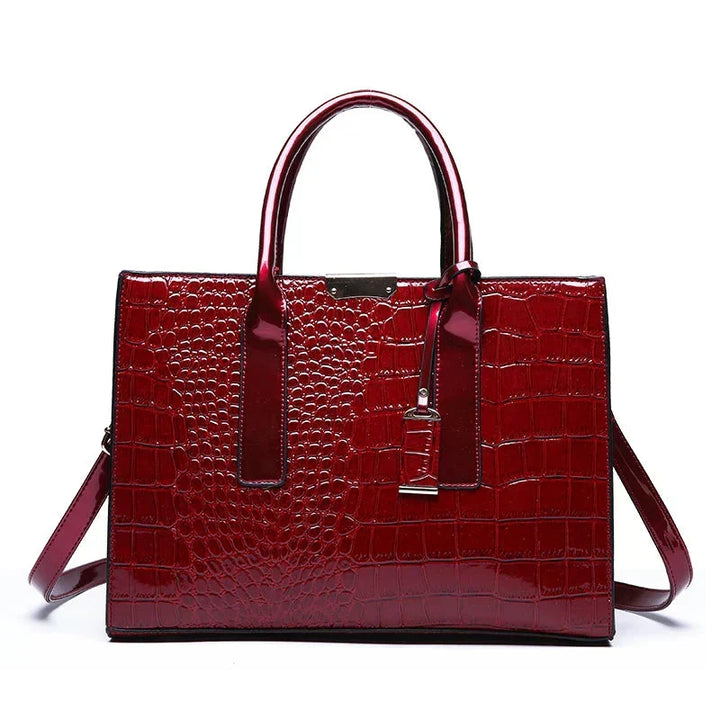 Aiyla | Crocodile-Print Leather Handbag