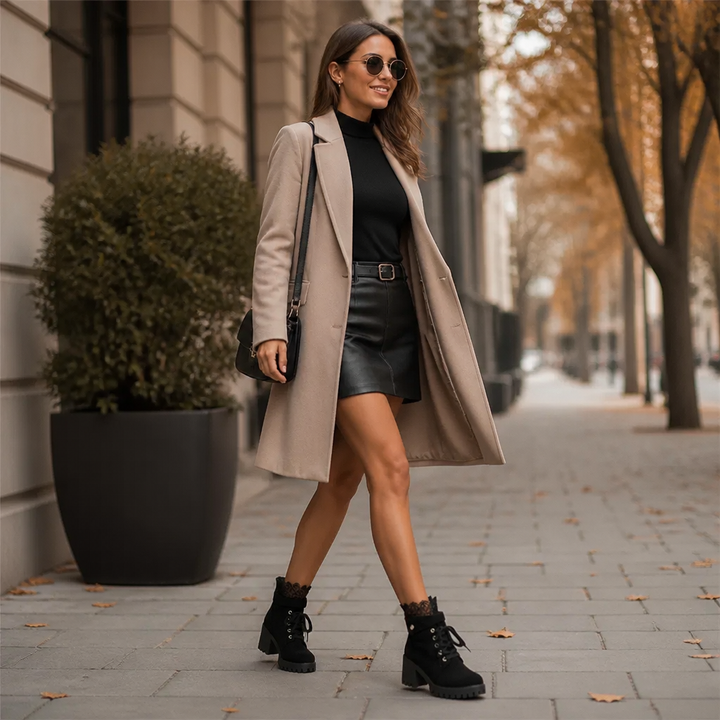 Brennan | Lace-Up Chunky Heel Ankle Booties
