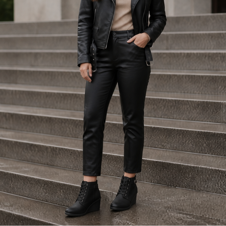 Lauralie | Water-Repellent Side-Zip Wedge Ankle Boots