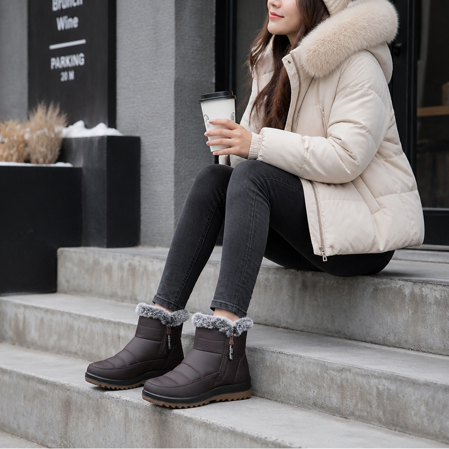 Advika | Bottes de neige imperméables à enfiler doublées en fausse fourrure