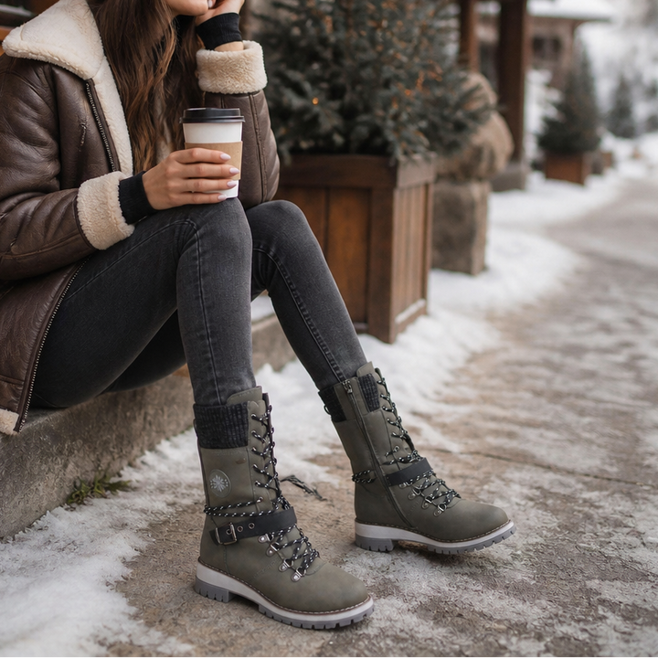 Susy | Bottes d'hiver à tige en tricot pour pieds larges