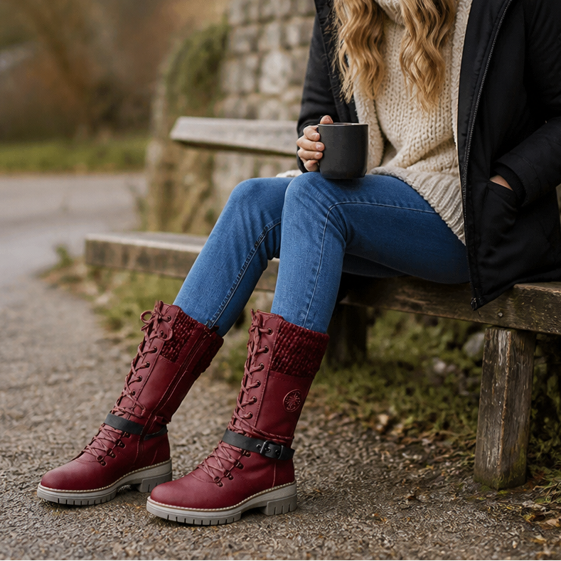 Susy | Bottes d'hiver à tige en tricot pour pieds larges