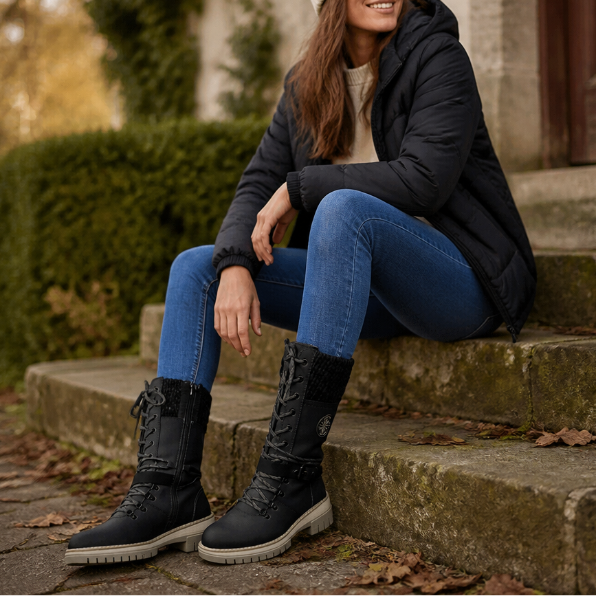 Susy | Bottes d'hiver à tige en tricot pour pieds larges