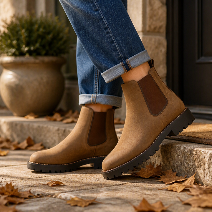 Dreya | Wide-Fit Stretch-Panel Chelsea Boots