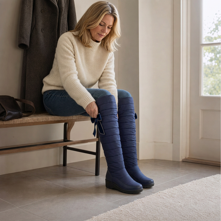Scarlette | Bottes d'hiver hautes matelassées style doudoune