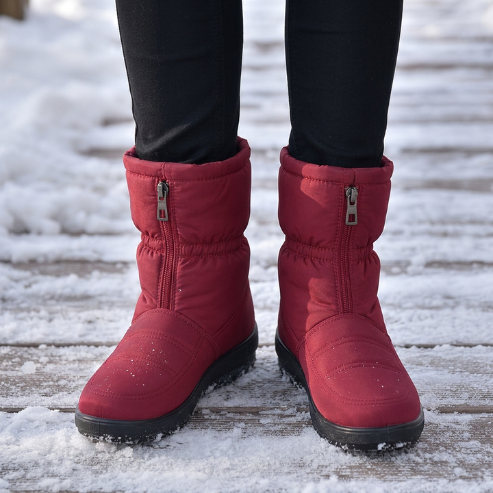 Marylie | Quilted Zip-Up Mid-Calf Snow Boots