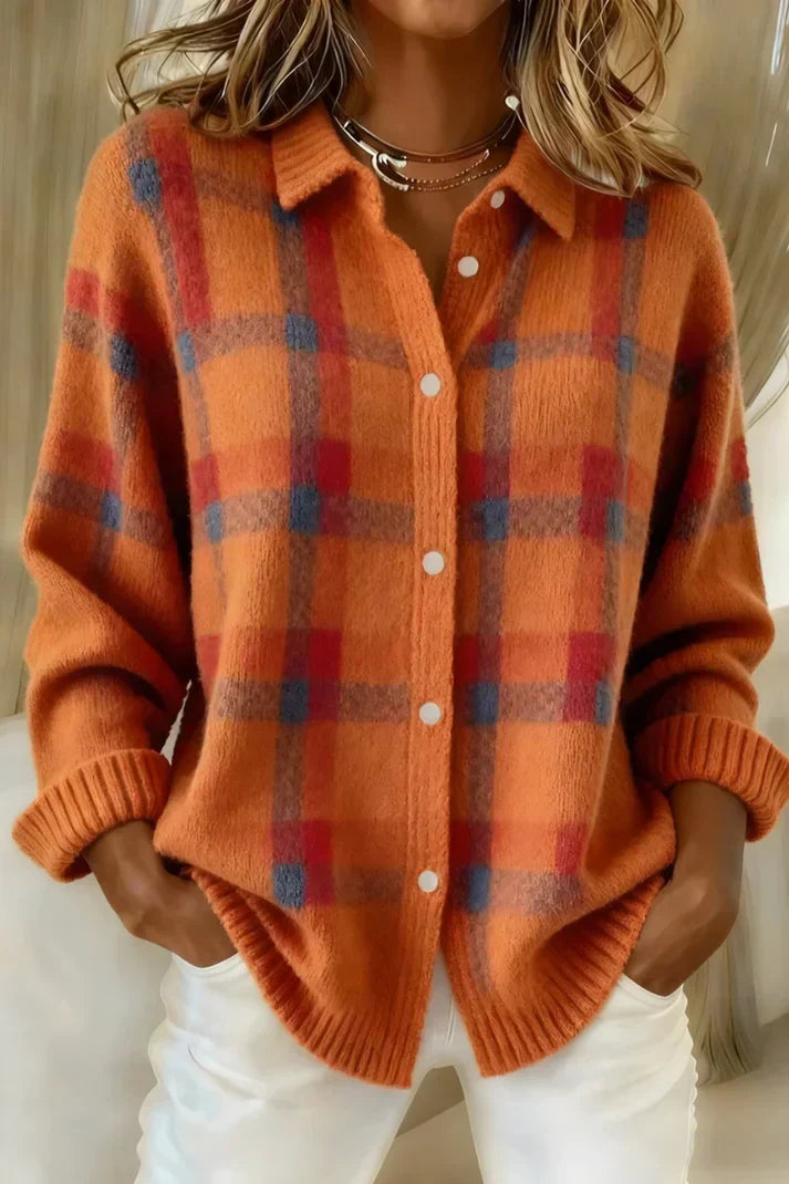 Norah | Soft Checked Knit Blouse