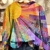 Quirine | Sweat-shirt coloré à motif soleil en collage