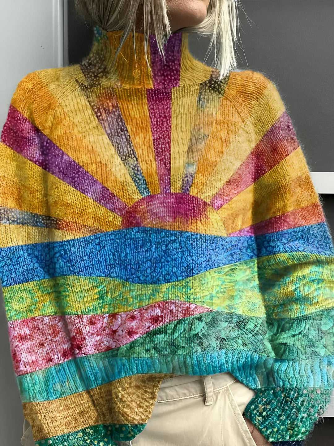 Noortje | Pull à col roulé joyeux et coloré
