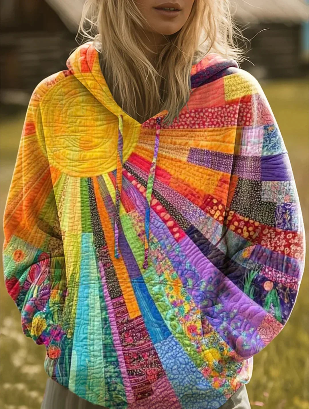 Dana | Artistic Patchwork Hoodie