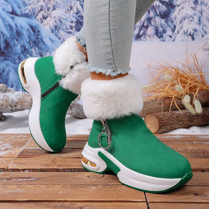 Karyanne | Bottines compensées doublées en peluche