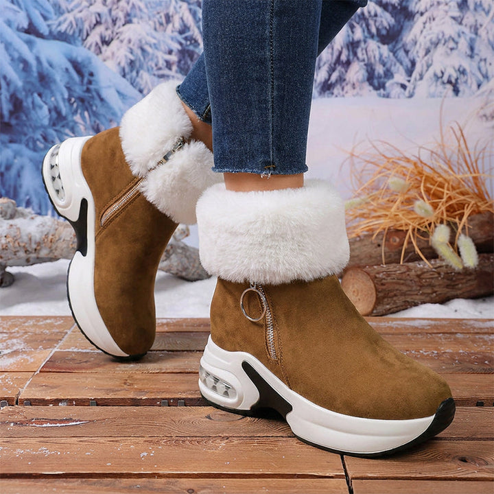 Karyanne | Bottines compensées doublées en peluche