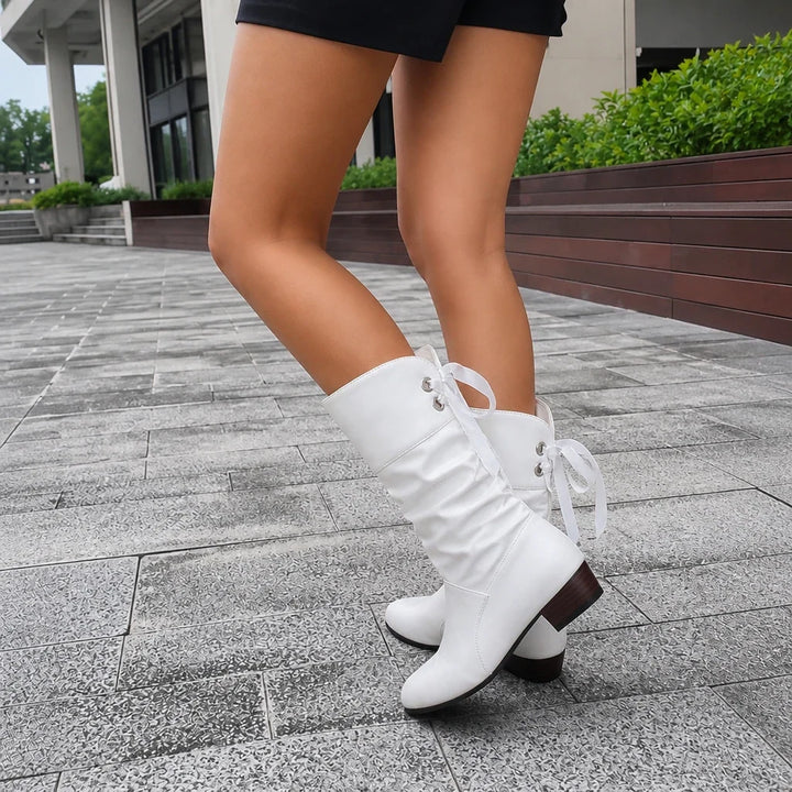 Anabel | Bottines froncées à ruban