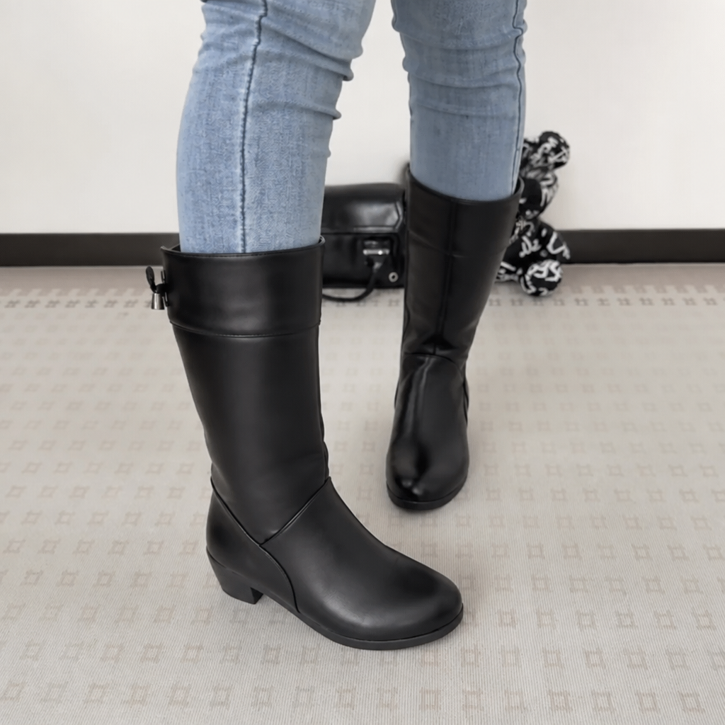 Ami | Bottines mi-mollet doublées en peluche à zip latéral