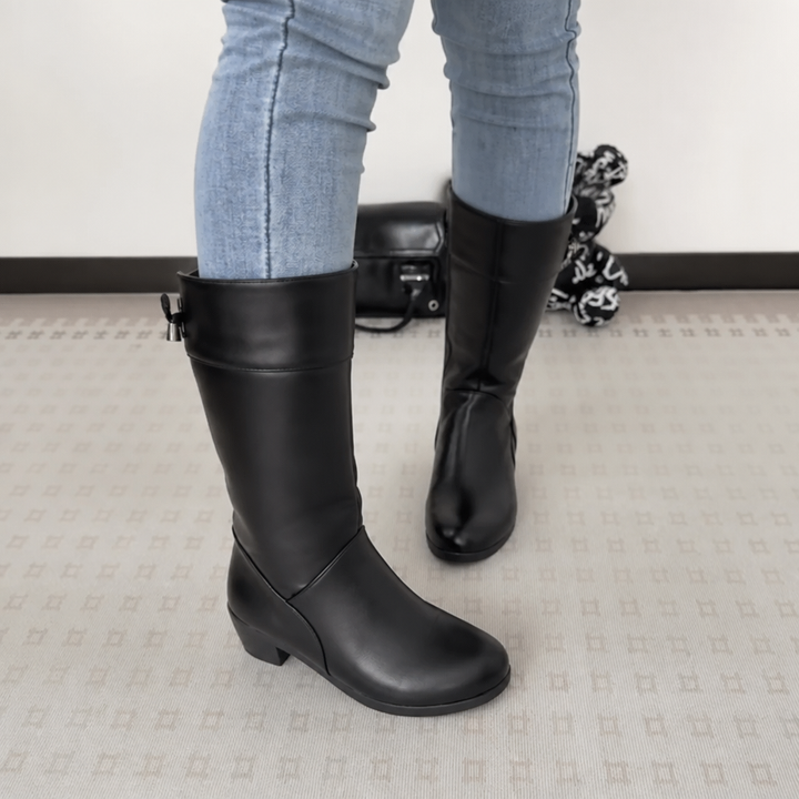 Ami | Bottines mi-mollet doublées en peluche à zip latéral