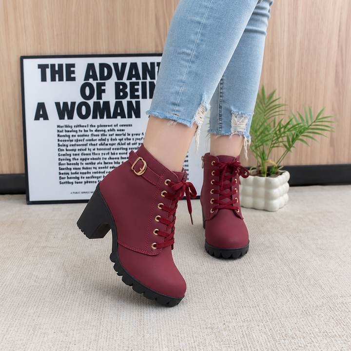 Ayushi | Bottines Sole à gros talon carré