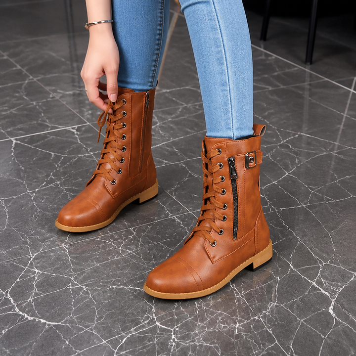 Wrenlee | Bottines à bout rond et fermeture zippée latérale