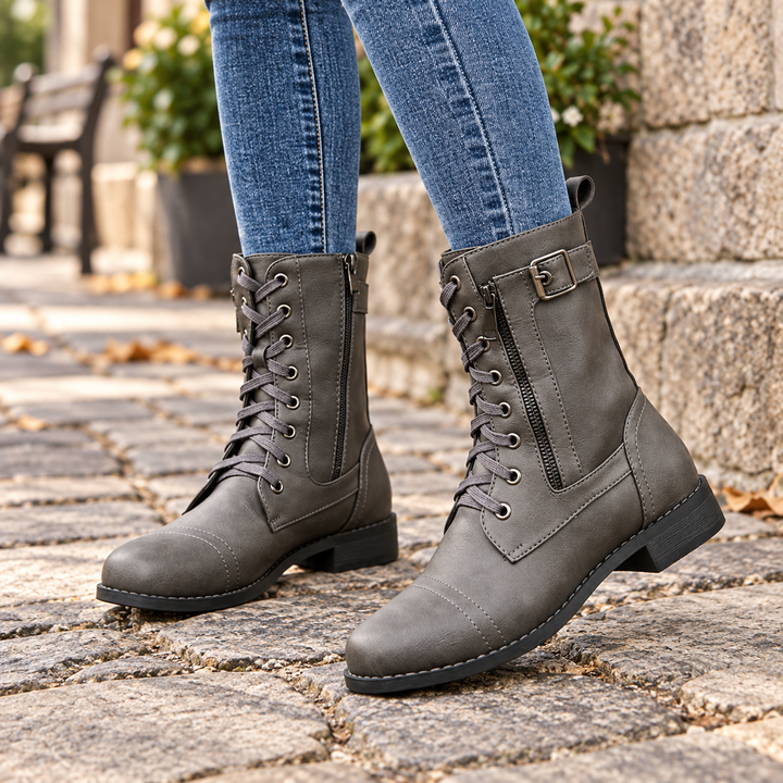 Amarah | Bottines à lacets et fermeture zippée latérale