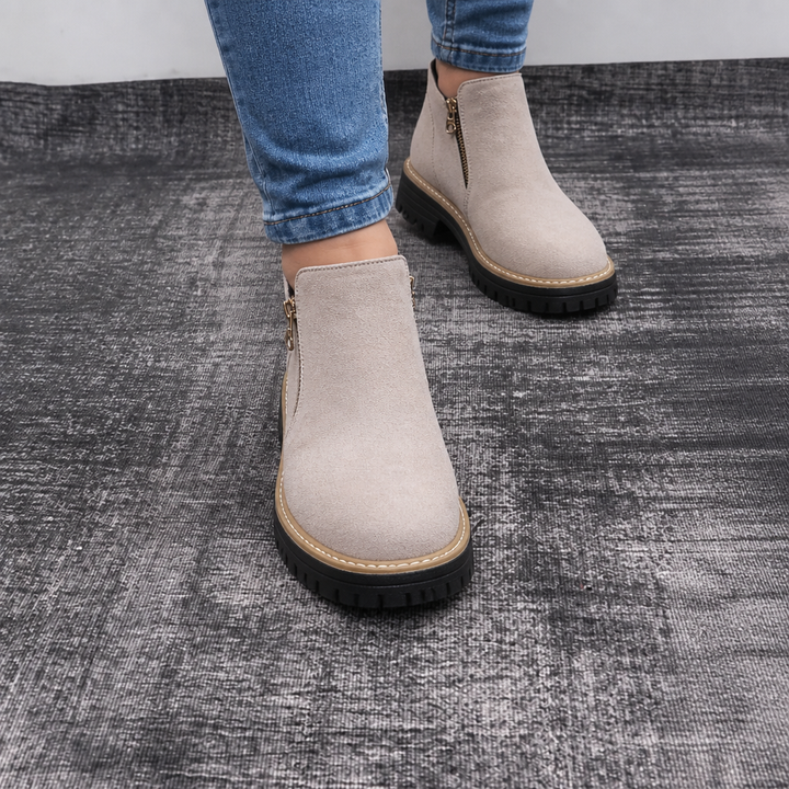 Rayaan | Bottines zippées à talon carré