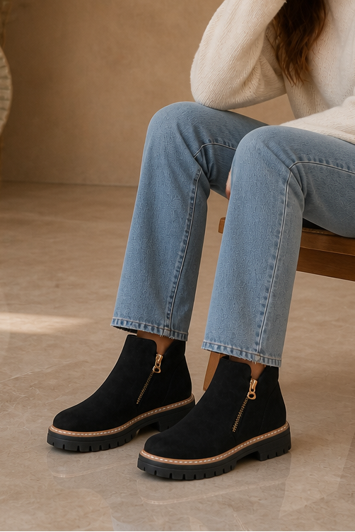 Sahana | Bottines à talon carré et semelle rembourrée