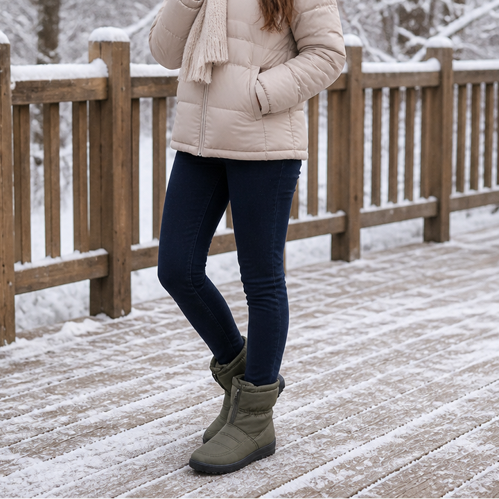 Marylie | Quilted Zip-Up Mid-Calf Snow Boots