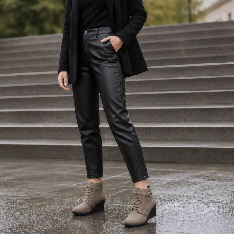 Lauralie | Water-Repellent Side-Zip Wedge Ankle Boots