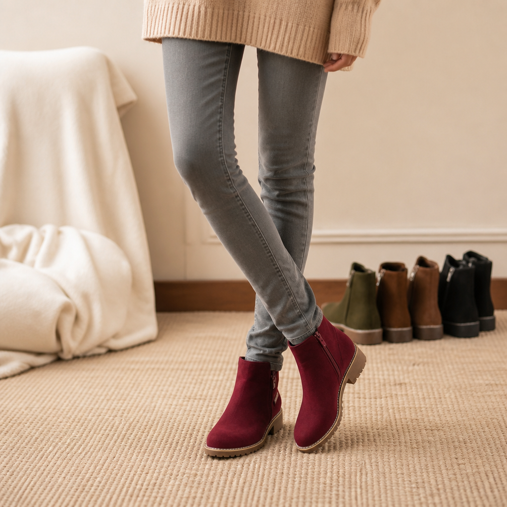 Sarra | Bottines en daim doublées de fausse peau lainée