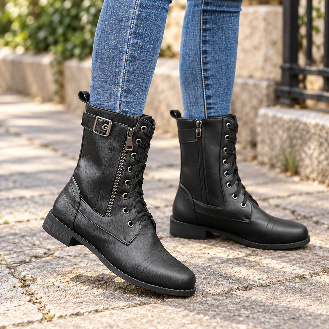 Amarah | Bottines à lacets et fermeture zippée latérale