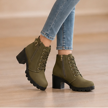 Ayushi | Bottines Sole à gros talon carré