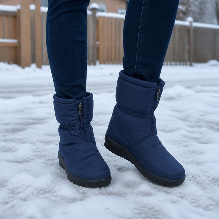 Marylie | Quilted Zip-Up Mid-Calf Snow Boots