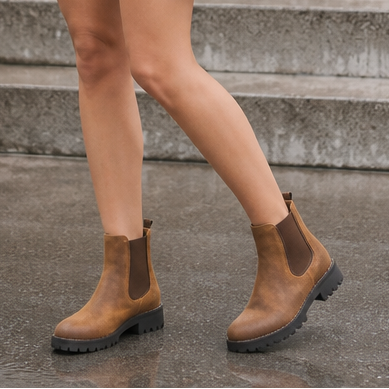 Meghane | Brown Chelsea Ankle Boots