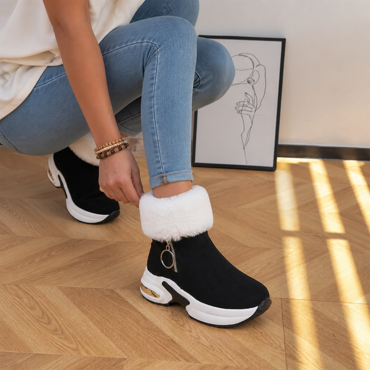 Karyanne | Bottines compensées doublées en peluche