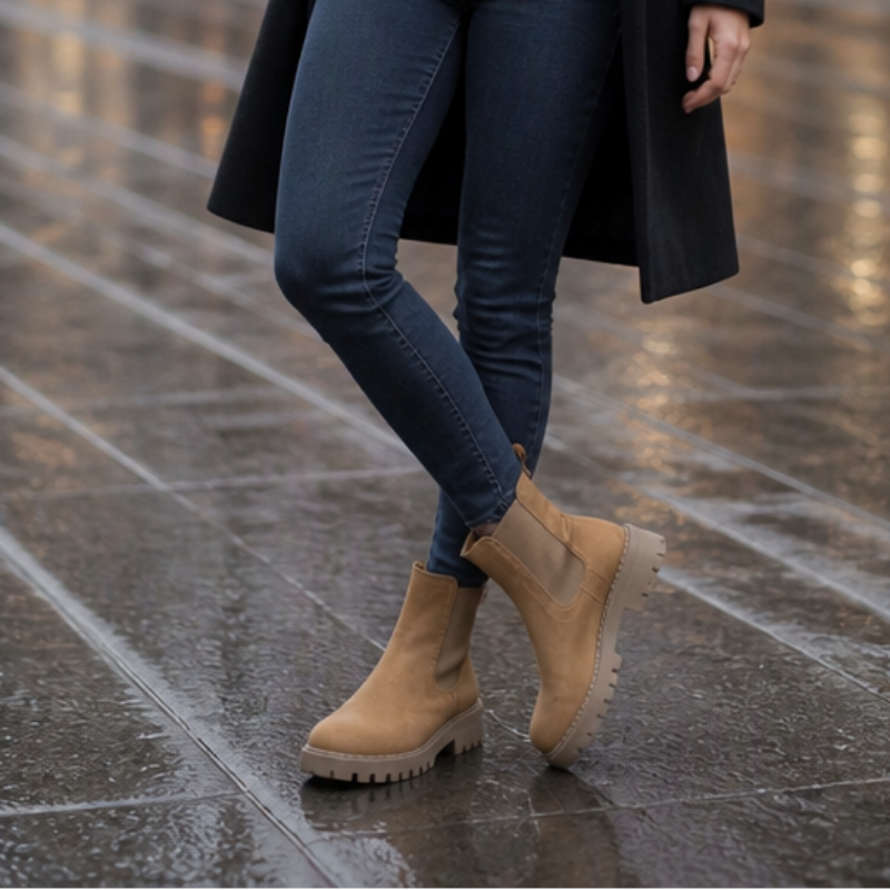 Dreya | Wide-Fit Stretch-Panel Chelsea Boots