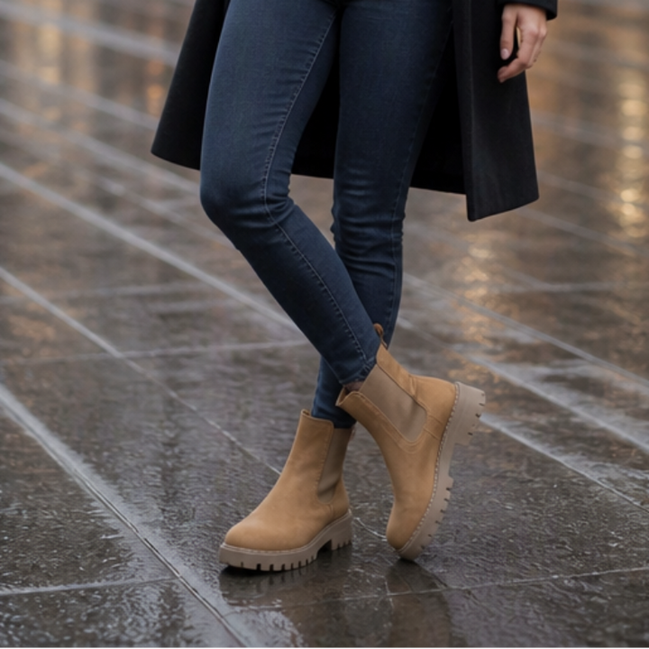 Dreya | Wide-Fit Stretch-Panel Chelsea Boots