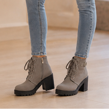 Ayushi | Bottines Sole à gros talon carré