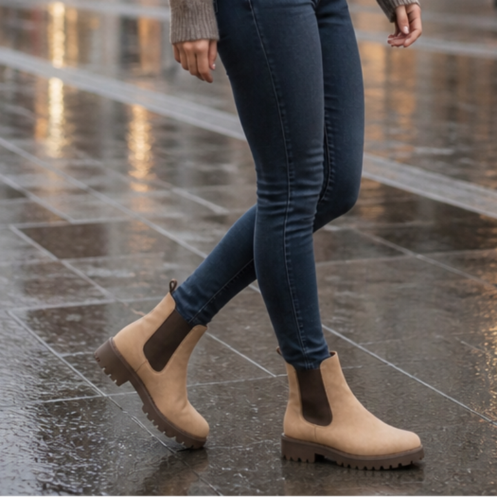 Dreya | Wide-Fit Stretch-Panel Chelsea Boots