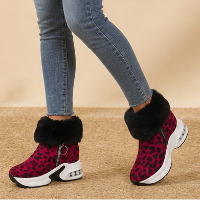 Hasna | Bottines à semelle épaisse avec bordure en fourrure synthétique