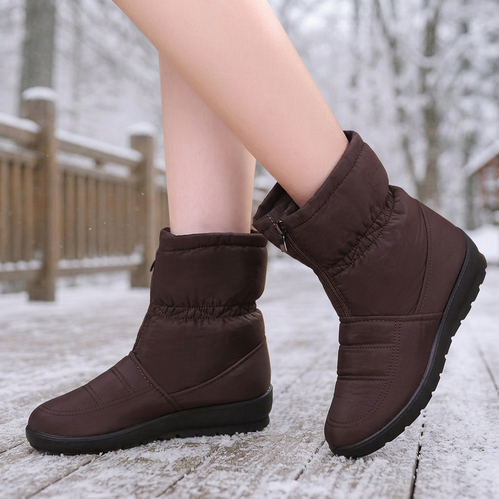 Marylie | Quilted Zip-Up Mid-Calf Snow Boots