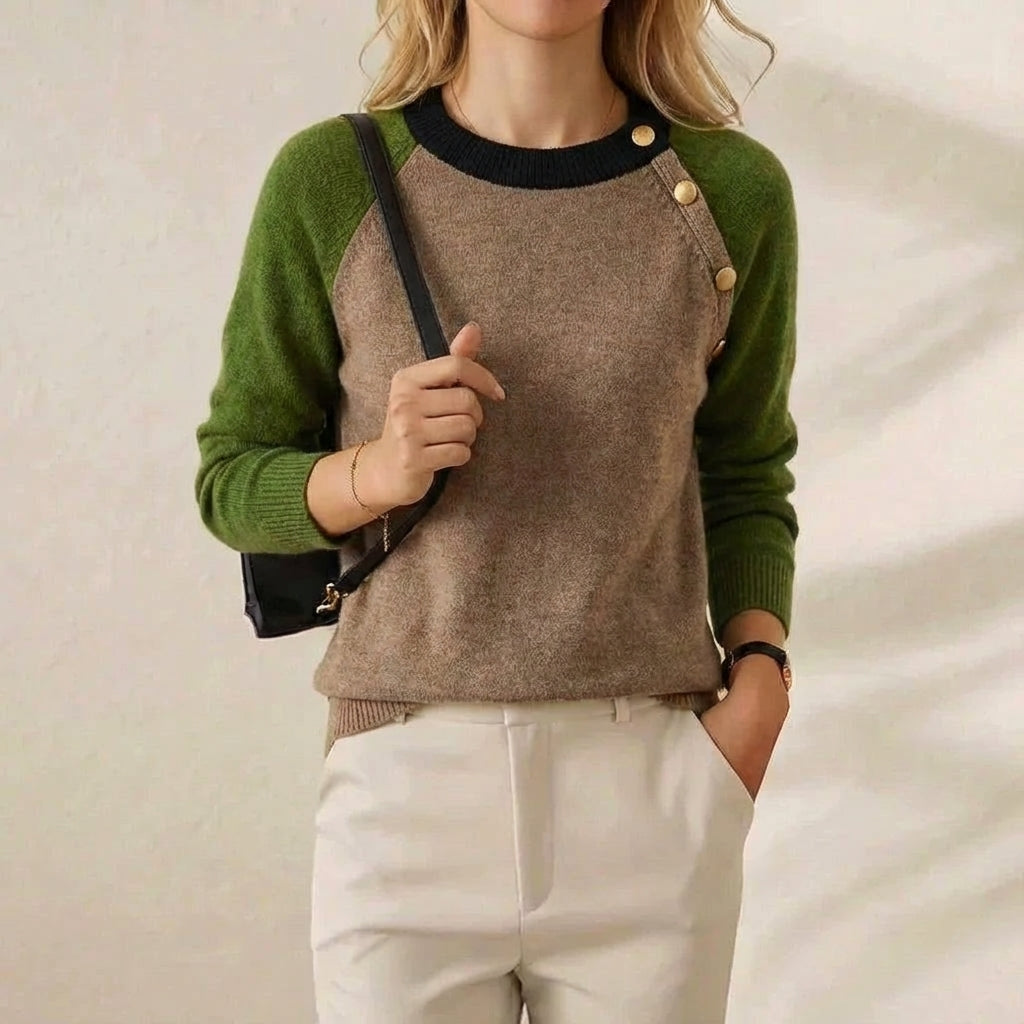 Hollis | Contrast Raglan Knit Sweater