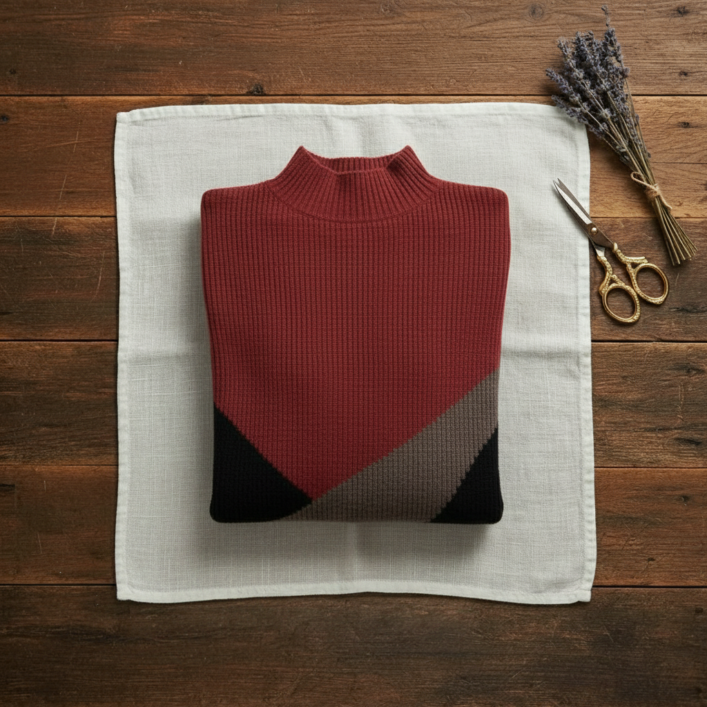 Rebecca | Colour-Block Turtleneck Knit Sweater