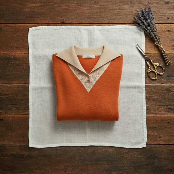 Mathea | Contrast Collar Knit Sweater