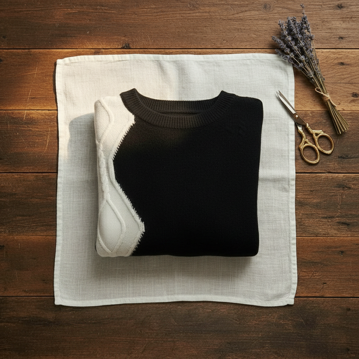 Bryanna | Colour-Block Knit Crew Neck Sweater